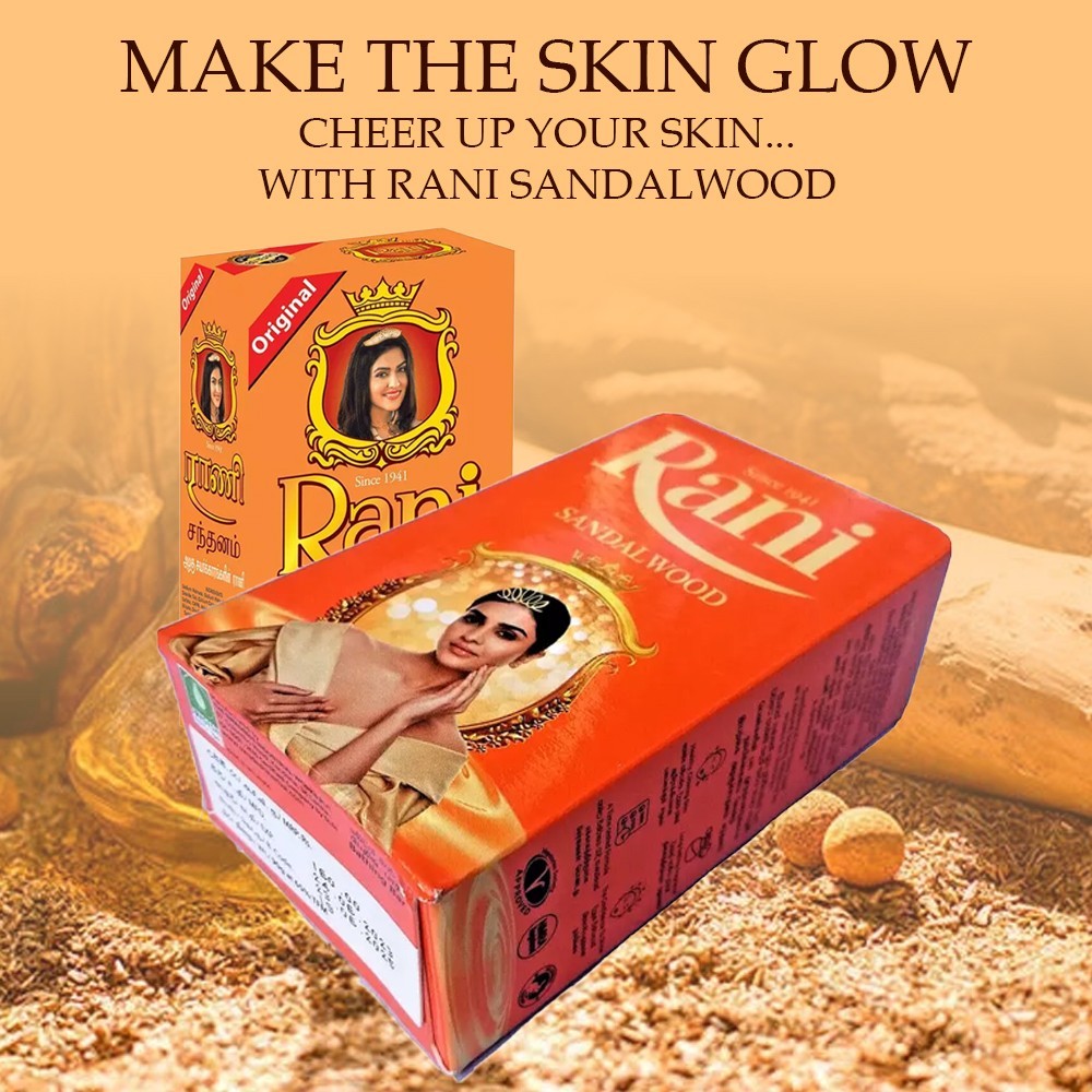 Rani Sandalwood Soap Ayurveda Natural Beauty Herbal Soap 100% Original Soap 90g