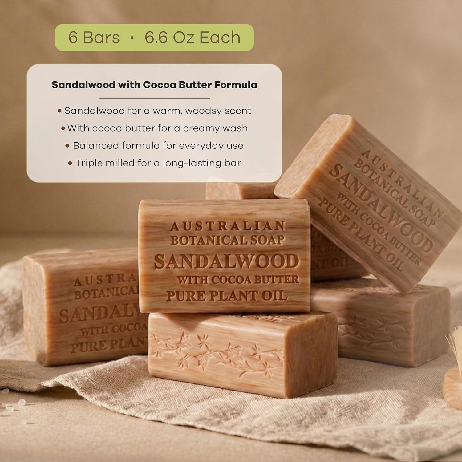 Triple Milled Cocoa Butter Cleansing Bars – 6.6 oz x 6