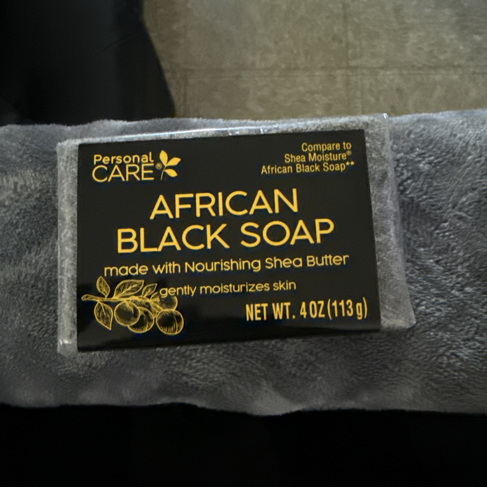Personal Care African Black Soap Gently Moisturizes Skin Shea Butter Bar 4oz