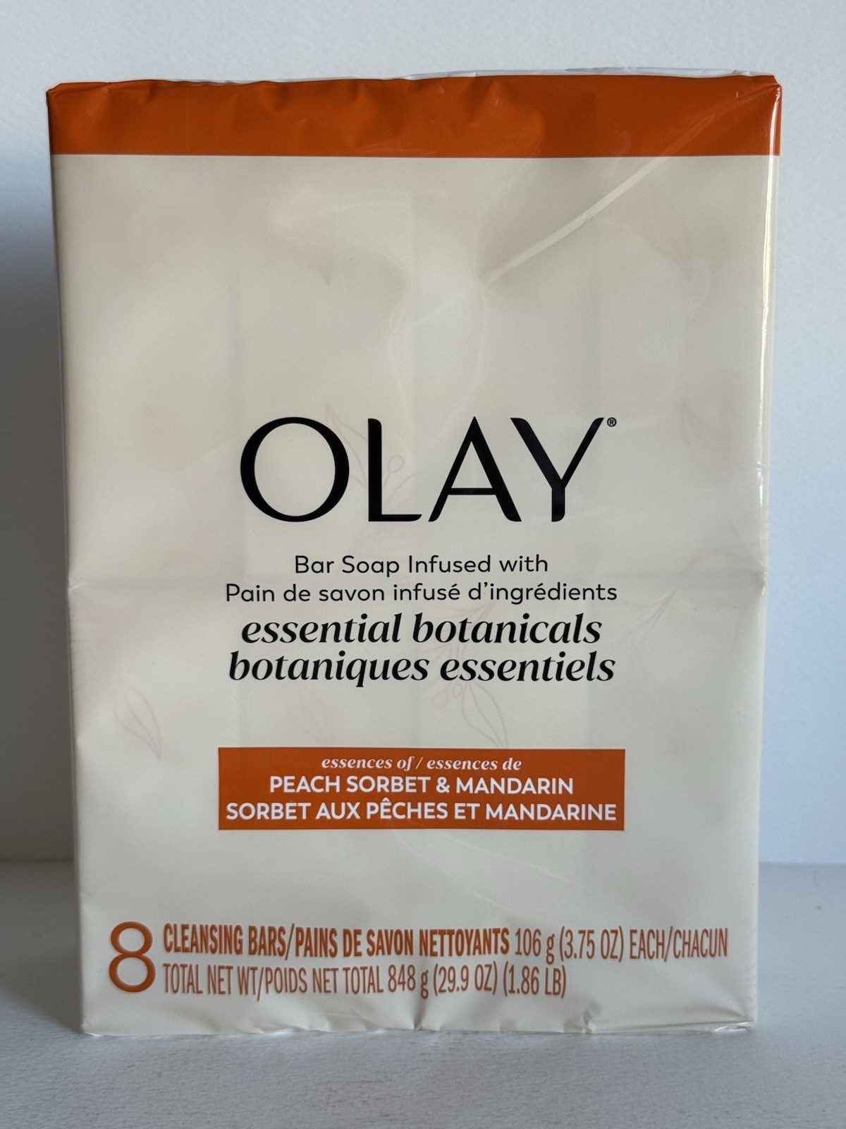8 Olay Botanical Bliss Cleansing Bar Soap 3.75 oz Peach Sorbet & Mandarin Savon