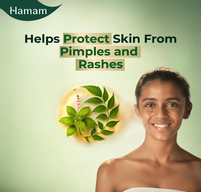 Hamam Neem Tulsi Aloe Vera Bath Soap Bar 150g For All Skin Types