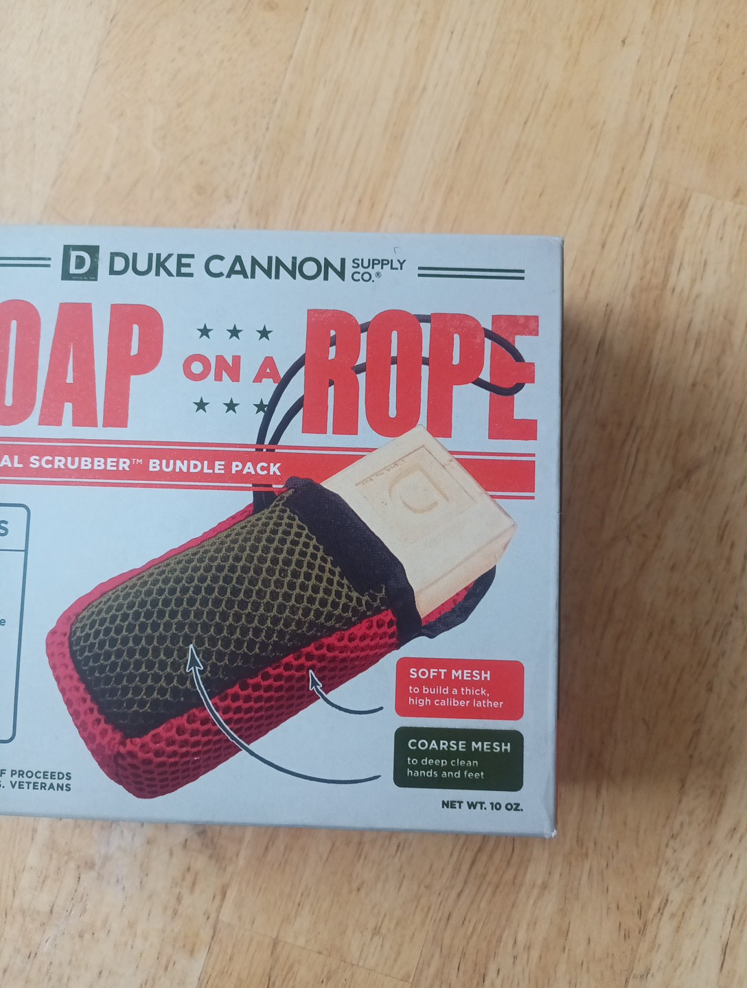 Duke Cannon Soap On a Rope Tactical Scrubber Pouch + Oak Barrel Bourbon Soap