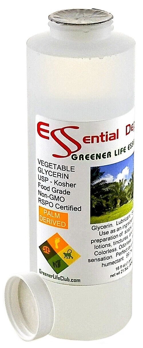 Glycerin Vegetable -1 Pint-Non GMO-Sustainable Palm Derived-Pharmaceutical Grade