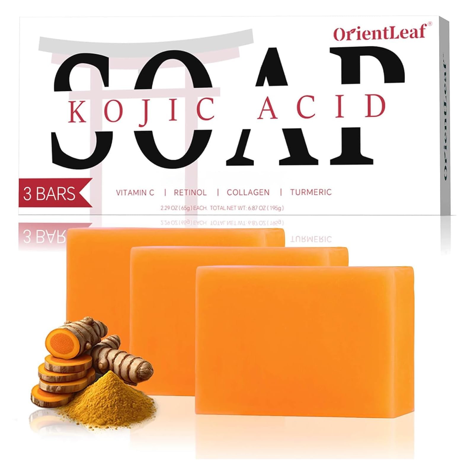 Kojic Acid Soap, Turmeric Soap Bar for Dark Spots, Fresh Citrus Scent, Gentle…