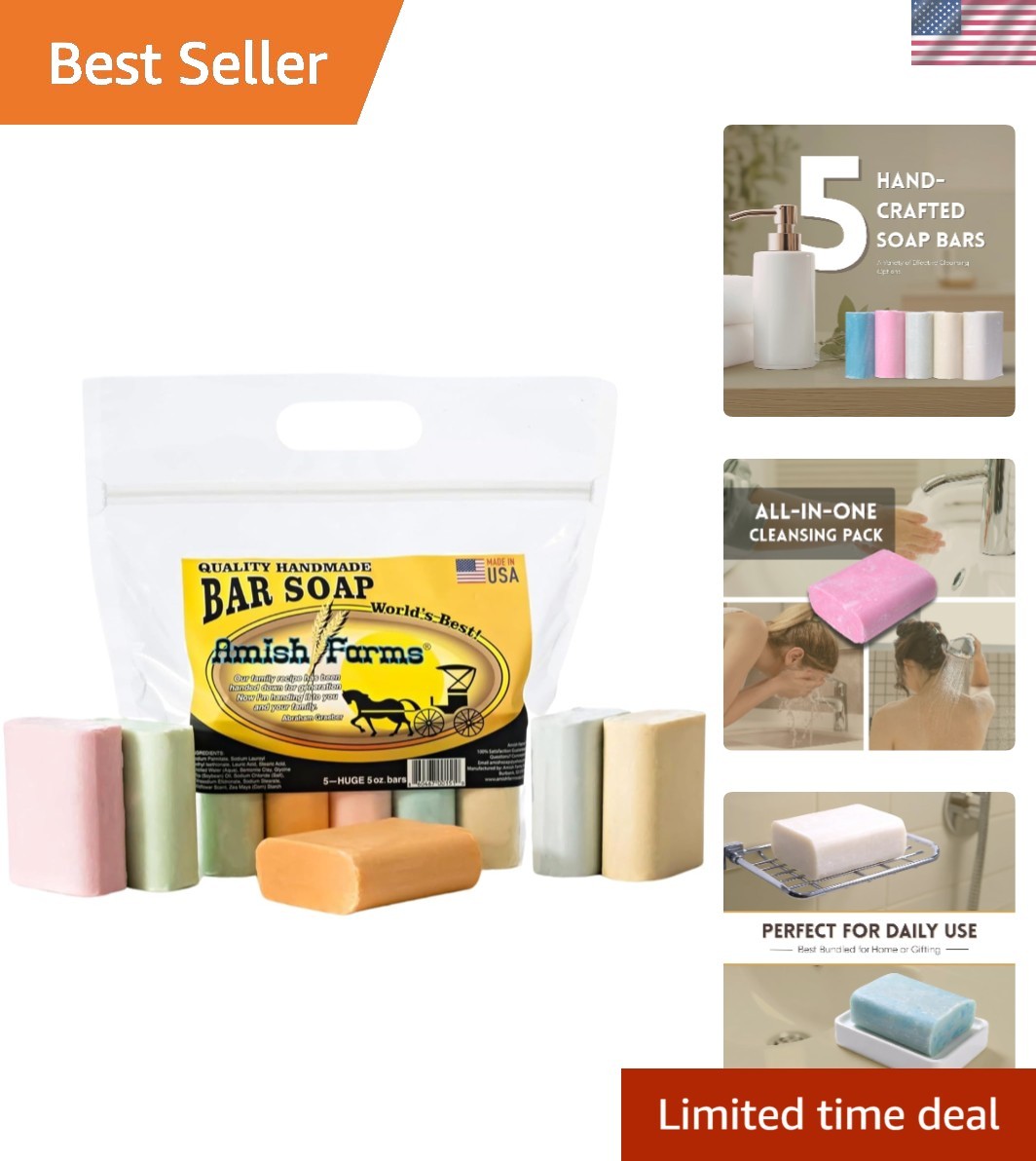 Natural Bar Soap 5-Pack Variety – Handmade Cold Process Moisturizing Soap Bar…
