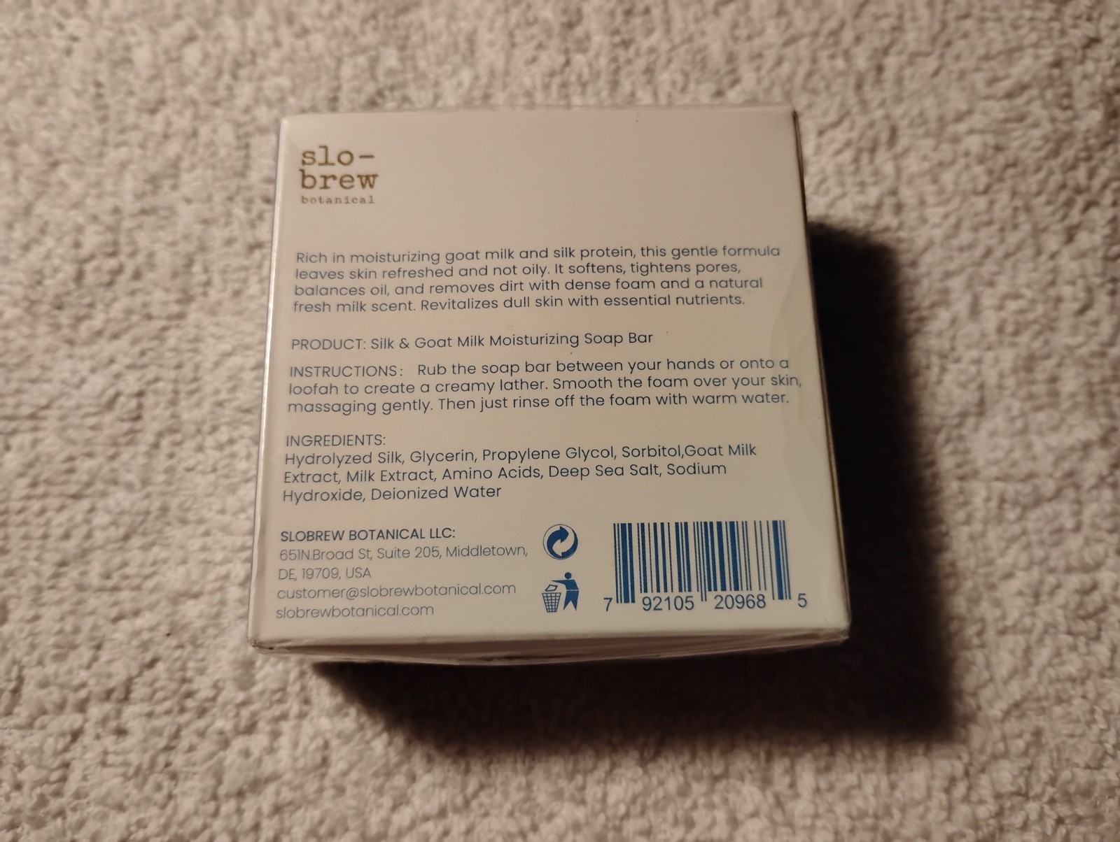 slo-brew original silk & goat milk moisturizing soap bar 3.5 oz (100 g)