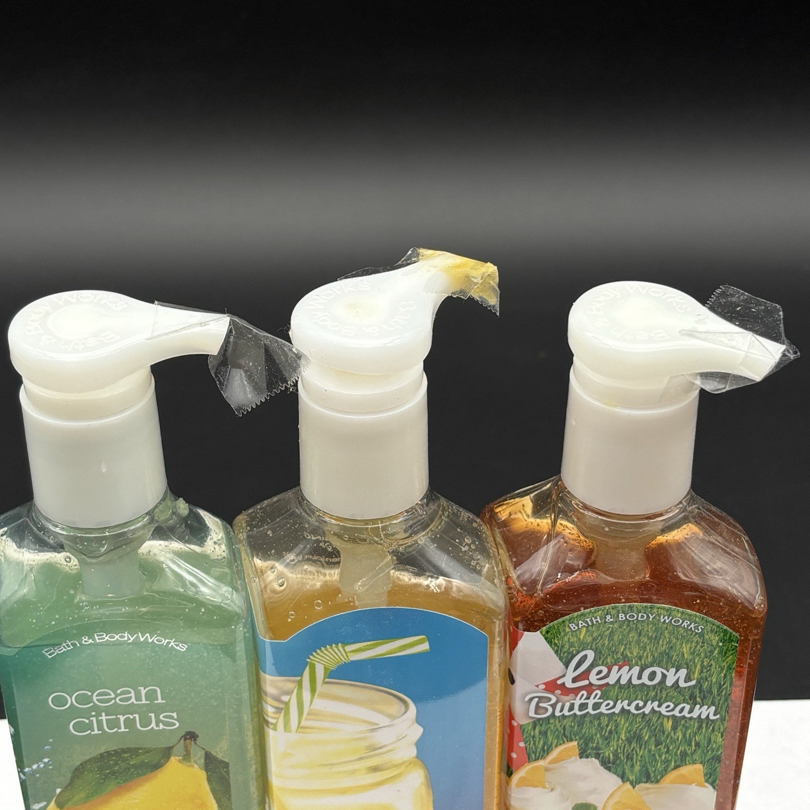 3 Bath & Body Works Deep Cleansing Hand Soap Ocean Citrus Fresh Lemonade Cupcake
