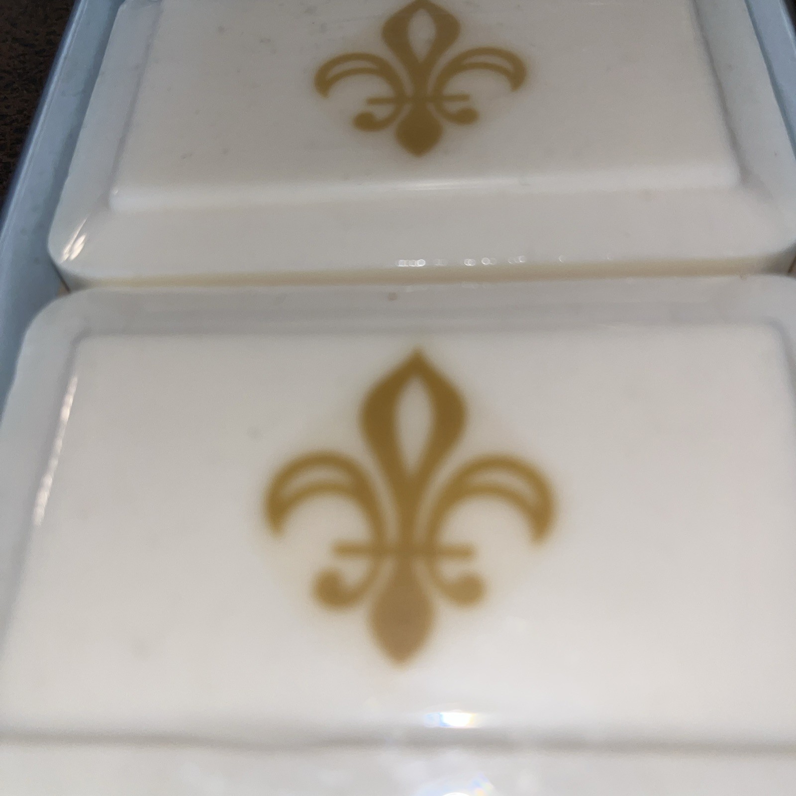 VINTAGE Katherine Gray soap hard french milled soap Fleur-de-Lis Design