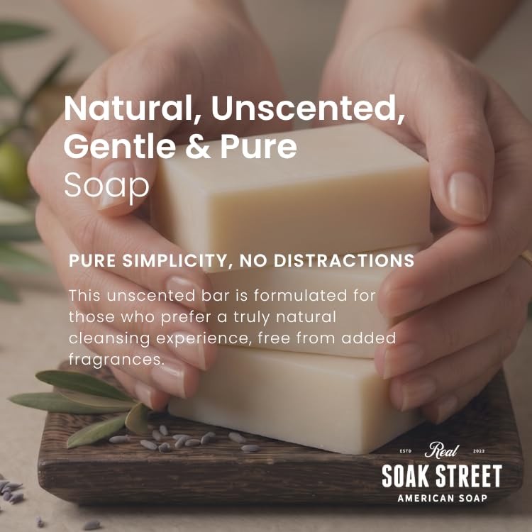 Real Soap, Clean & Unscented (3 Pack) – Long-Lasting, Moisturizing Natural Ba…