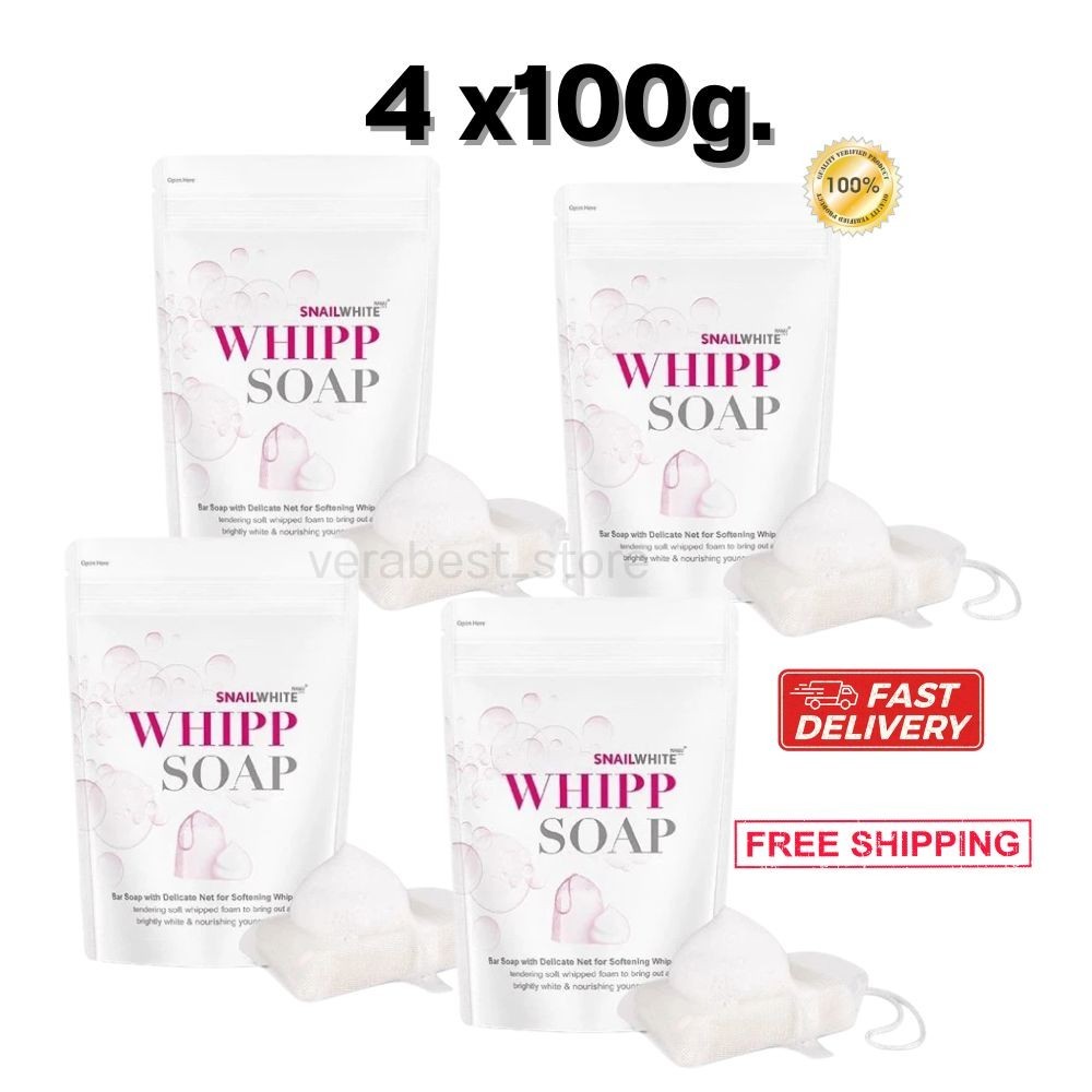 4 x100g. Snail White Whipp Soap Bar Foam with Delicate Softening Namu Life