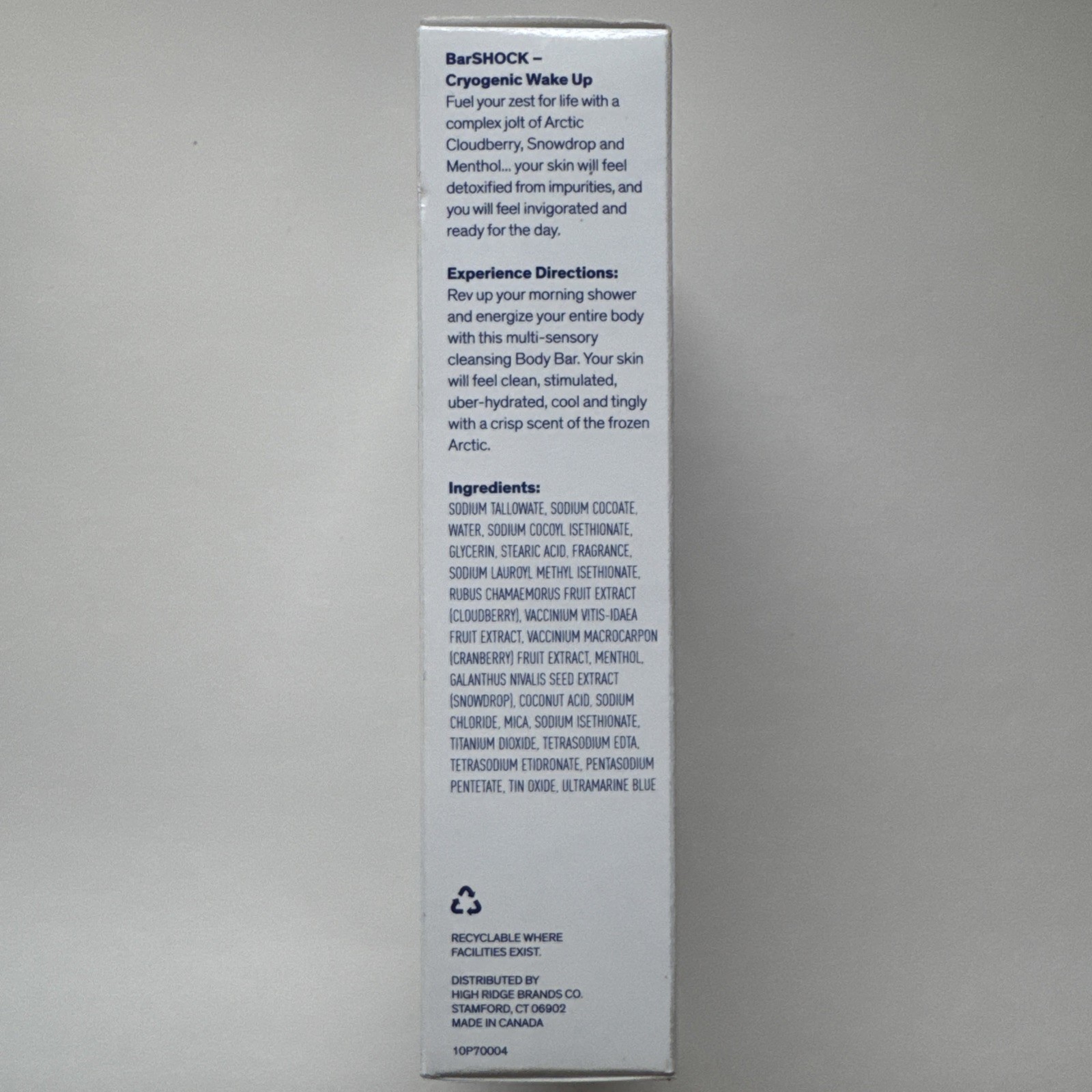 Zest Brrrrrr! BarSHOCK Body Bar Cryogenic Wake-Up w/Cloudberry/Snowdrop/Menthol