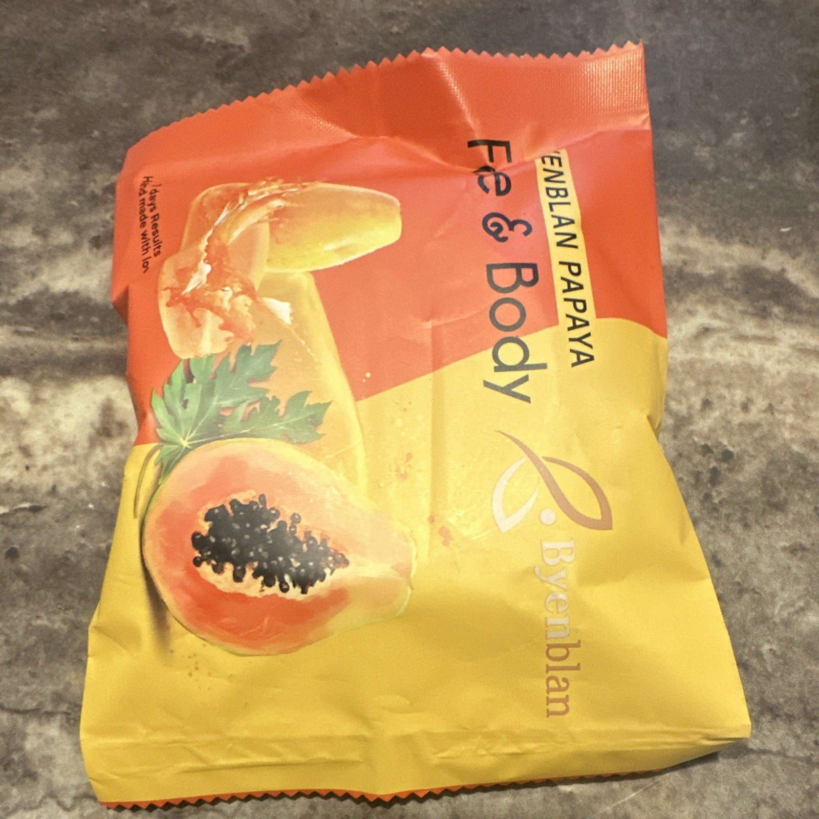 Byenblan Papaya Face & Body Soap Bar w/ Turmeric & Vitamin C, 7 oz