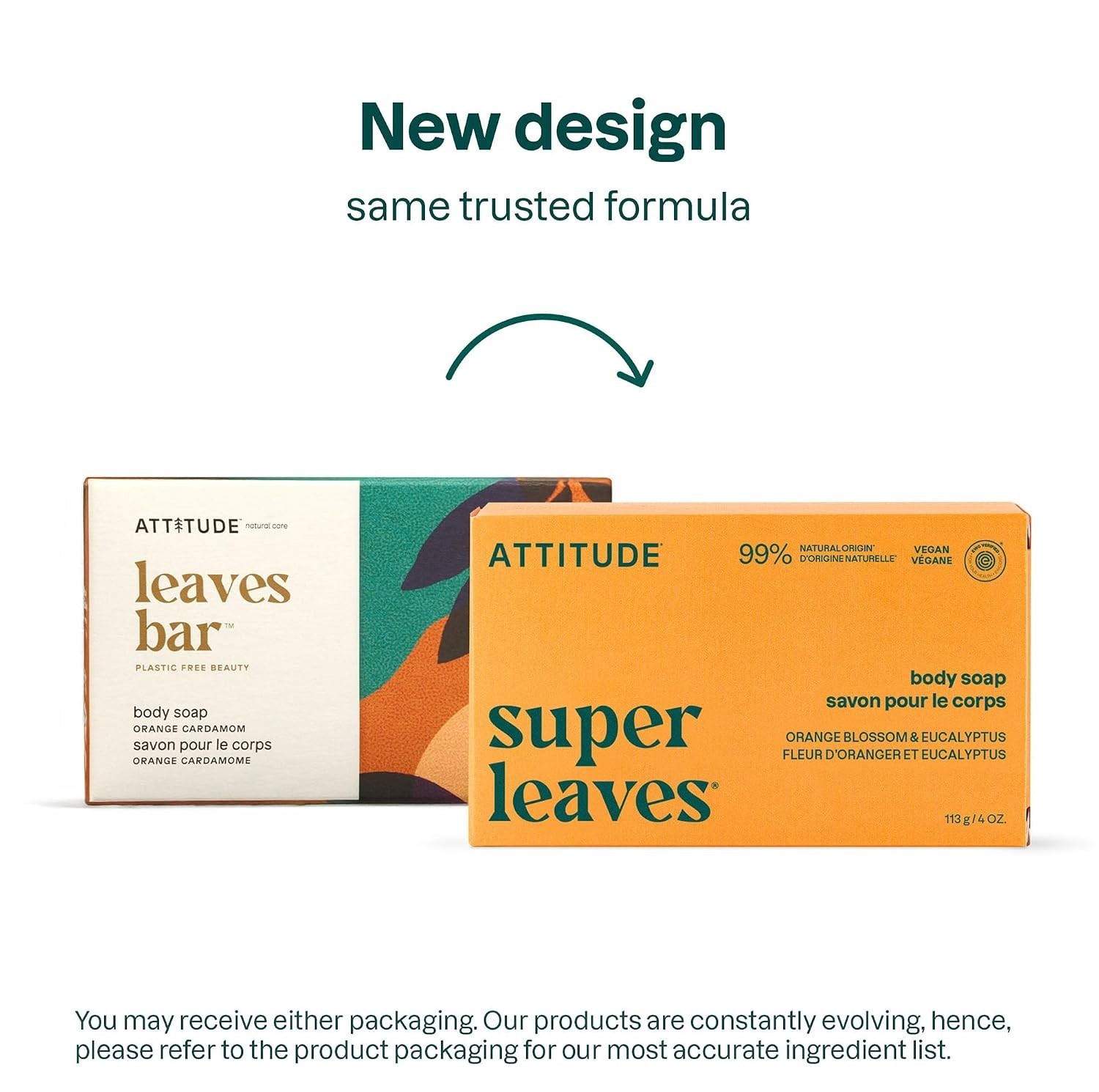 100% and Eco-Friendly ATTITUDE Body Soap Bar – 4 Oz, Natural Ingredients