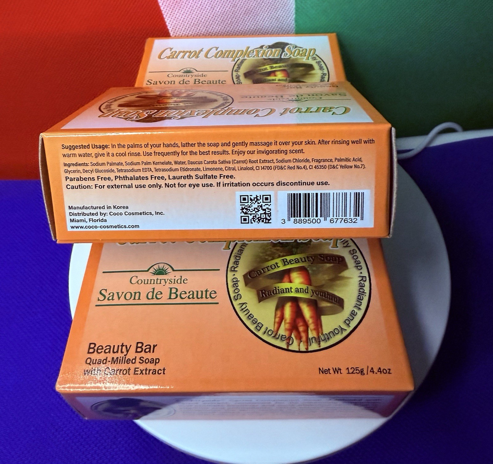 Countryside Savon de Beaute Carrot Beauty Bar 4.4oz Paraben-Free Soap