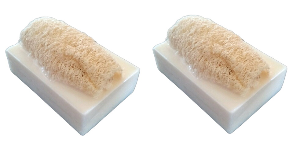2 Bars Handmade Luffa Embedded Soap Lovespell Loofah Loofa Lufa Goats Milk Soft