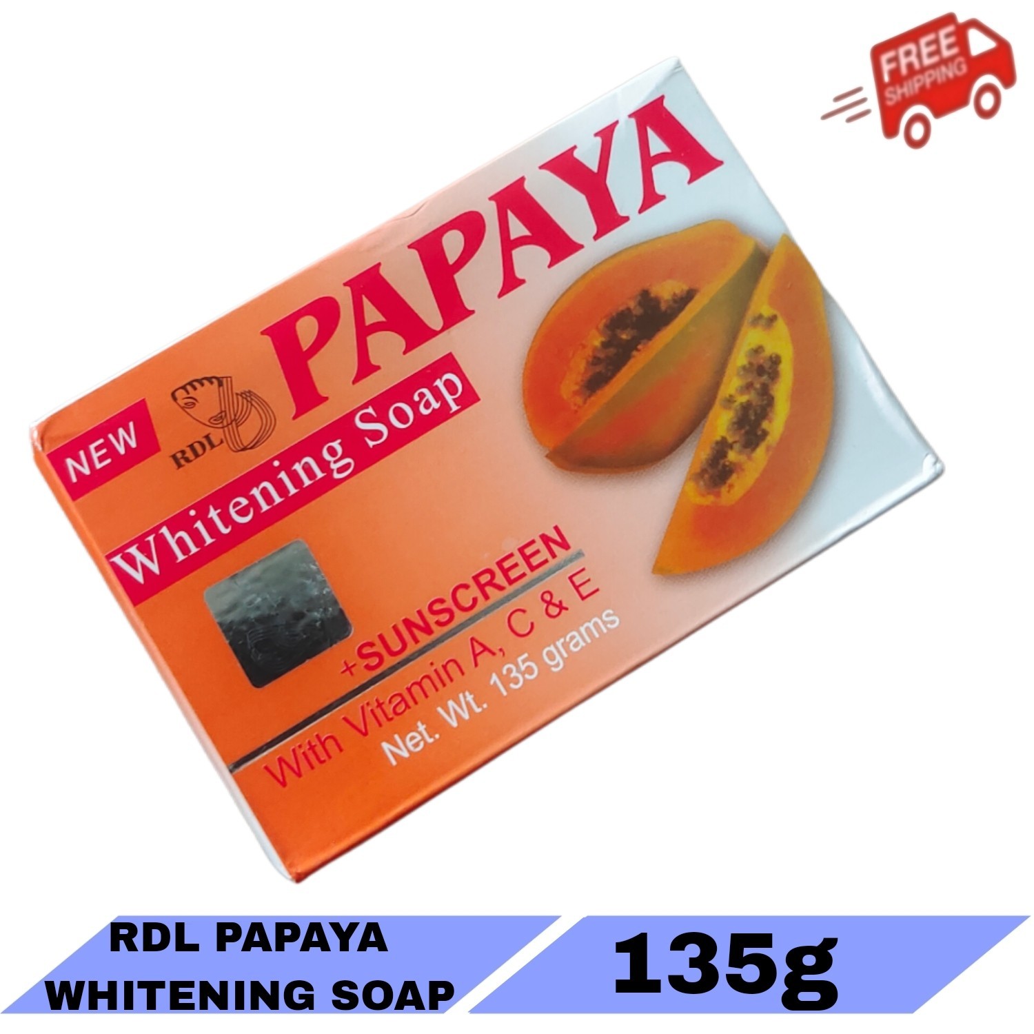 3x RDL Papaya Whitening Soap Sunscreen With Vitamin A C & E 135g – FREE SHIPPING
