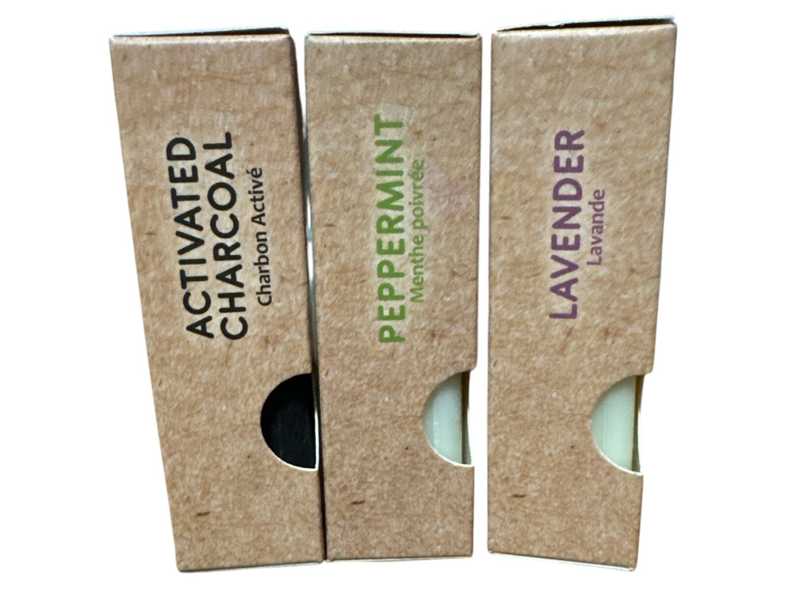 x3 Natural Sense Plant Based Pure Castille Soap Peppermint Charcoal and Lavender