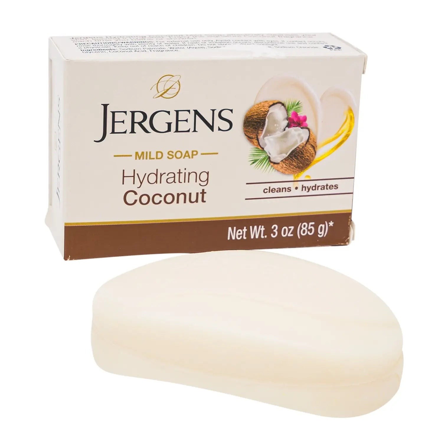Jergens Hydrating Coconut Soap Bar, 2 Bars (3oz Each) (Pack of 6)