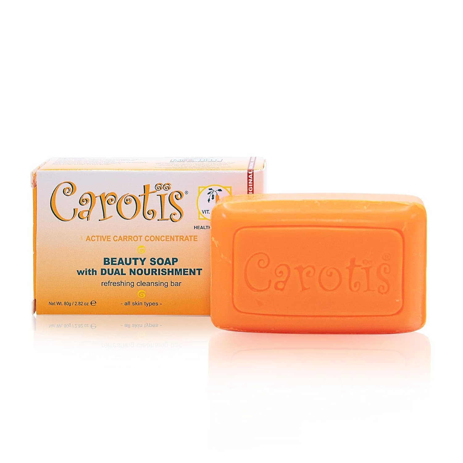 Carotis Beauty Soap 2-Pack | 80g Each Refreshing Cleansing Bars with Carrot Oil