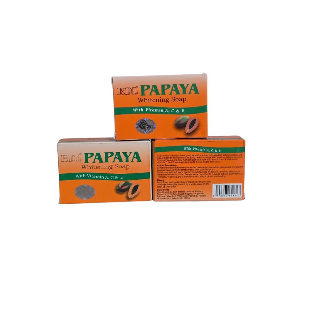 X3 RDL Papaya All Natural Whitening Soap with Vitamin A, C ,E – 3pcs USA Stock