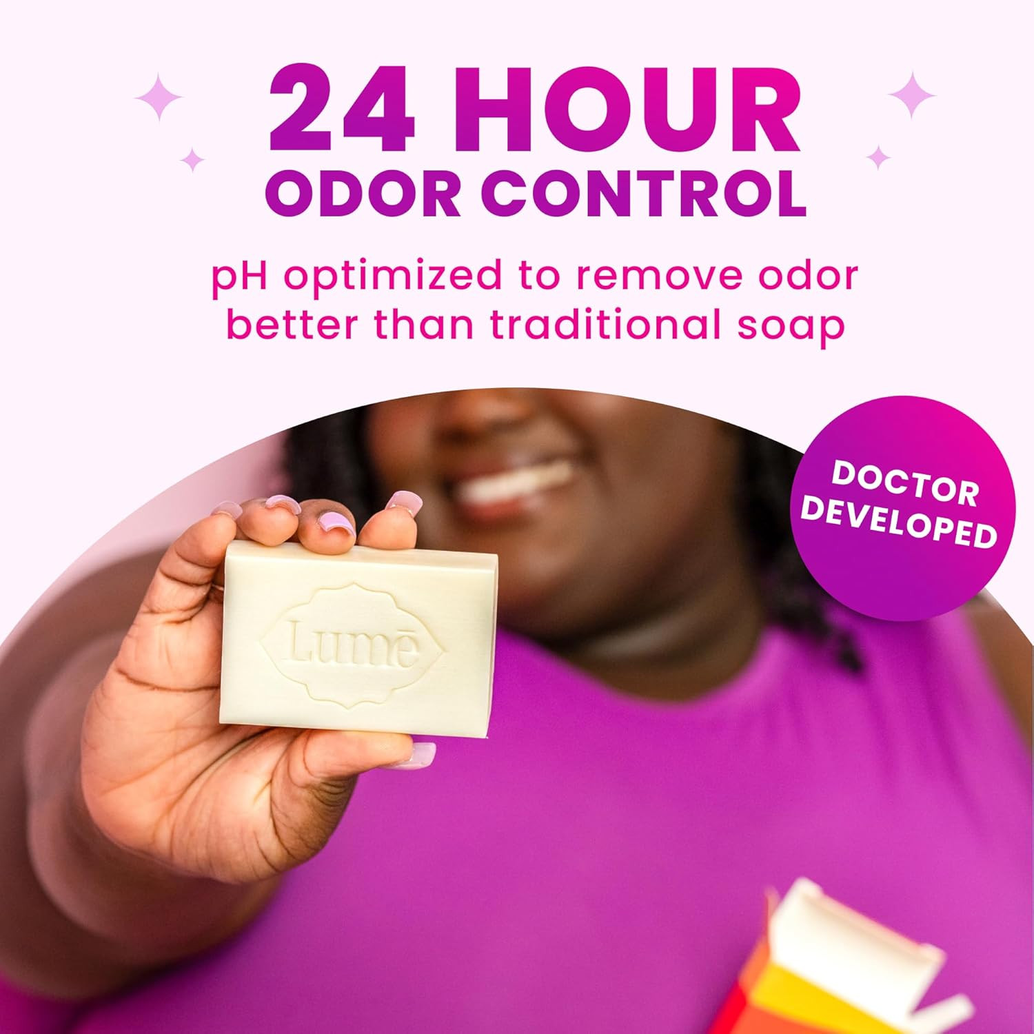 Lume Acidified Body Cleansing Bar – 24 Hour Odor Control – Removes Odor Better t