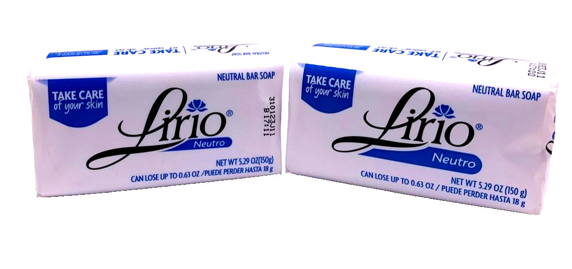 2-Pack Lirio Neutro Neutral Soap Bars 5.29 oz Each Daily Bath Soap