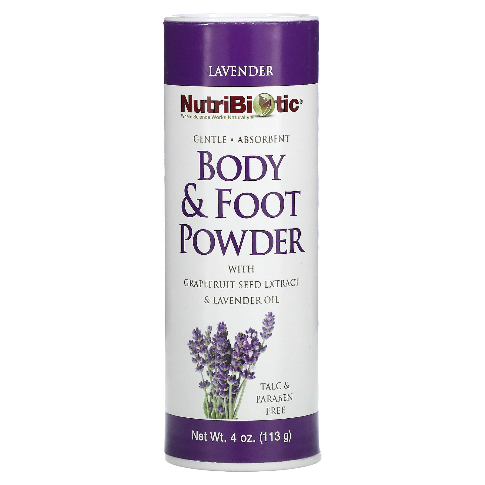 Body & Foot Powder with Grapefruit Seed Extract & Lavender Oil, Lavender, 4 oz