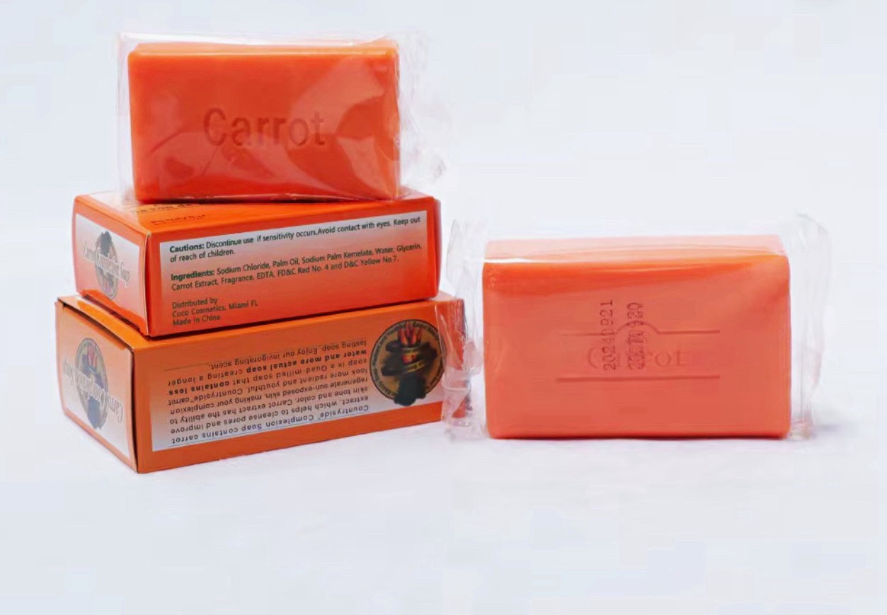 Coco Cosmetics Carrot Moisturizing Body Bar Soap 3.5 oz Orange Rectangular