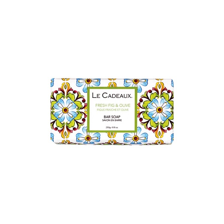 Fig & Olive Fragrance Bar Soap on a Matching Melamine Soap Dish