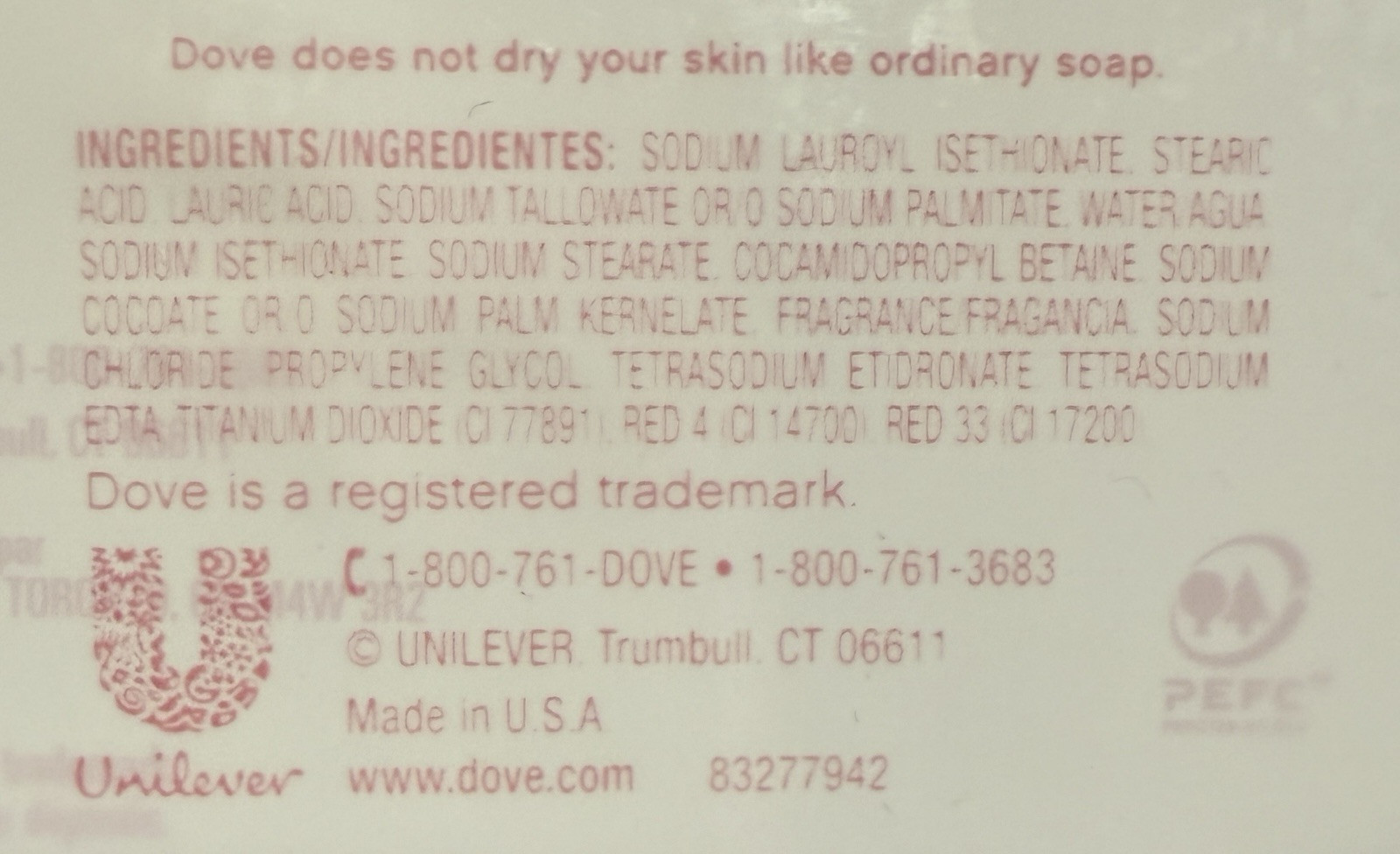 DOVE Beauty Bar Deep Hydration PINK 4 Oz. (113g) Each ~ Lot Of 12 NEW ~ SEALED