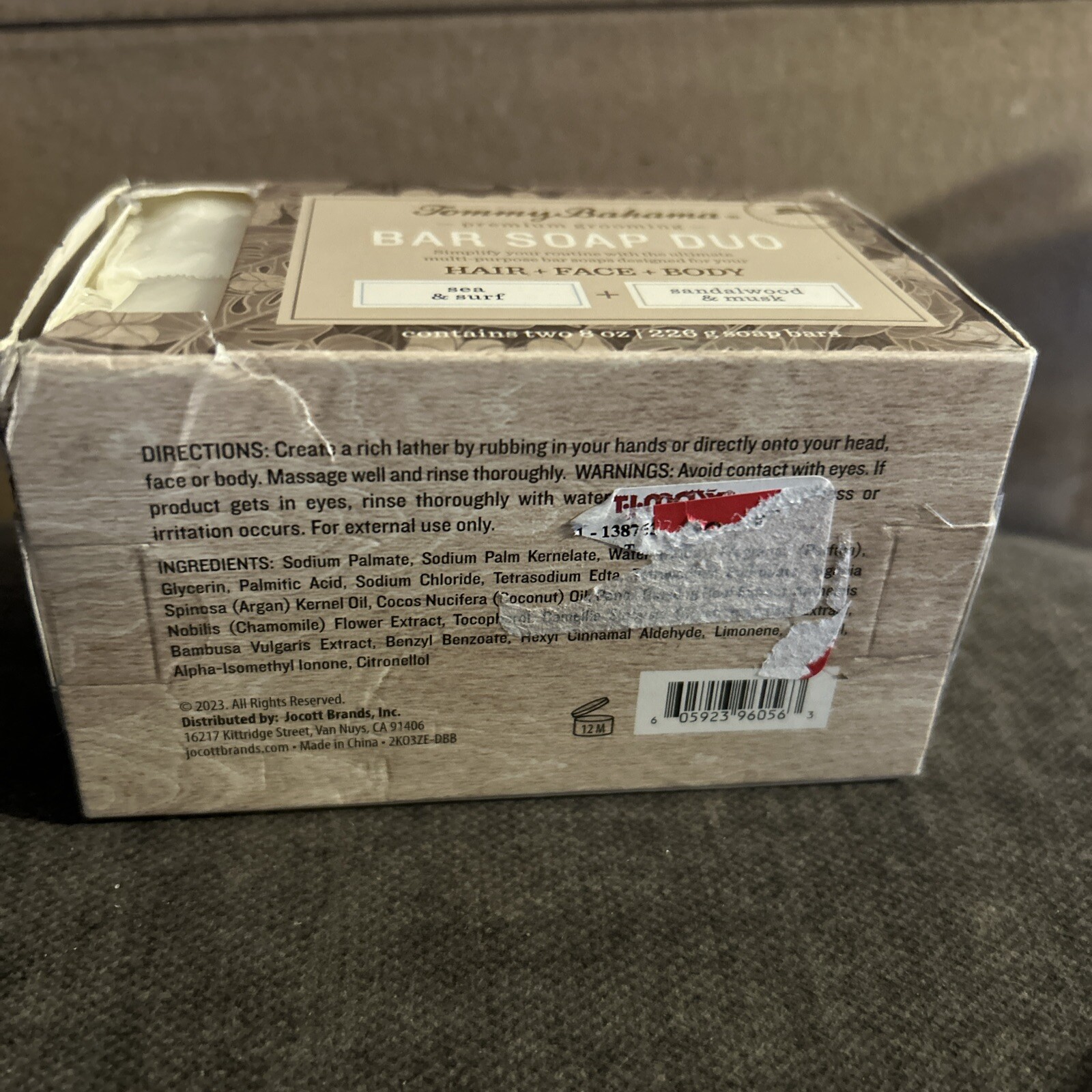 TOMMY BAHAMA Bar Soap Duo ~ Sea & Surf ~ Sandalwood & Musk ~ Two 8 oz. Bars