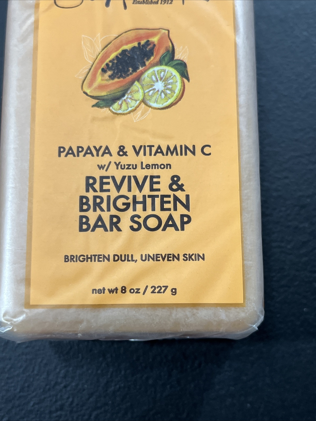 3)SHEA MOISTURE PAPAYA & VITAMIN C W YUZU LEMON REVIVE & BRIGHTEN BAR SOAP DULL