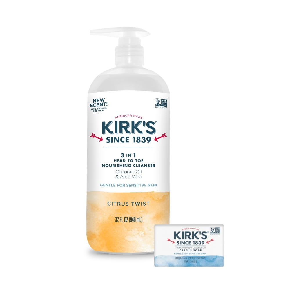 Citrus Twist 3-In-1 Nourishing Cleanser and Travel Bar Soap, Shampoo Body Wash B