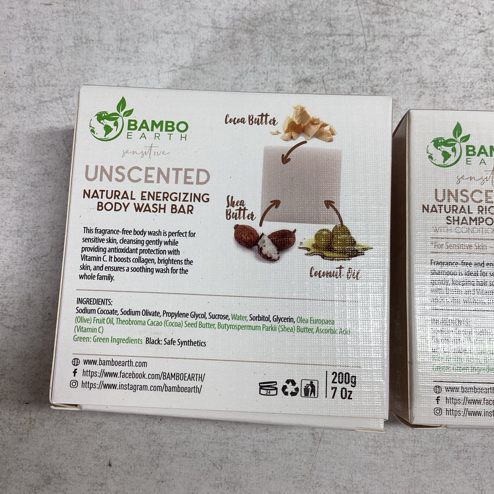 Bambo Earth Beauty Trio Body Wash, Shampoo & Conditioner Bars Chamomile Mint