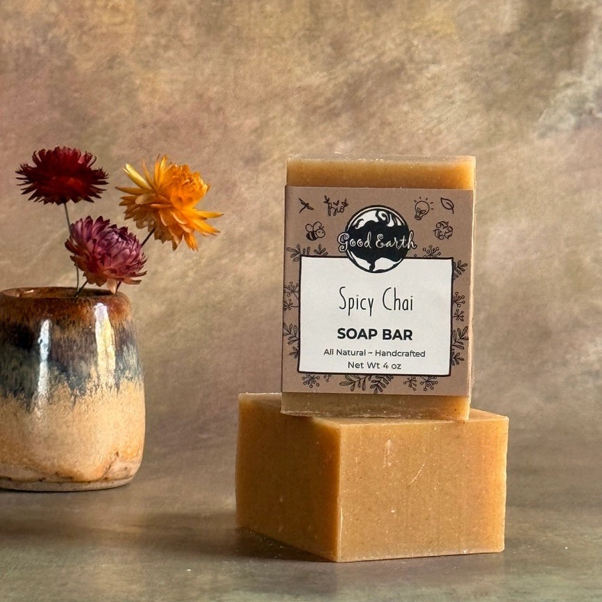 Spicy Chai Soap Bar By Good Earth Soap Co. All Natural Ingredients Made In USA