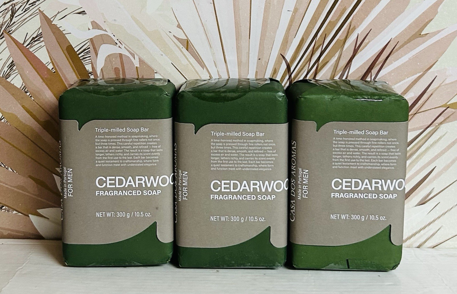 3-Pack Casa Dos Aromas ~ Cedarwood Triple Milled Bar Soap 10.5 oz Each
