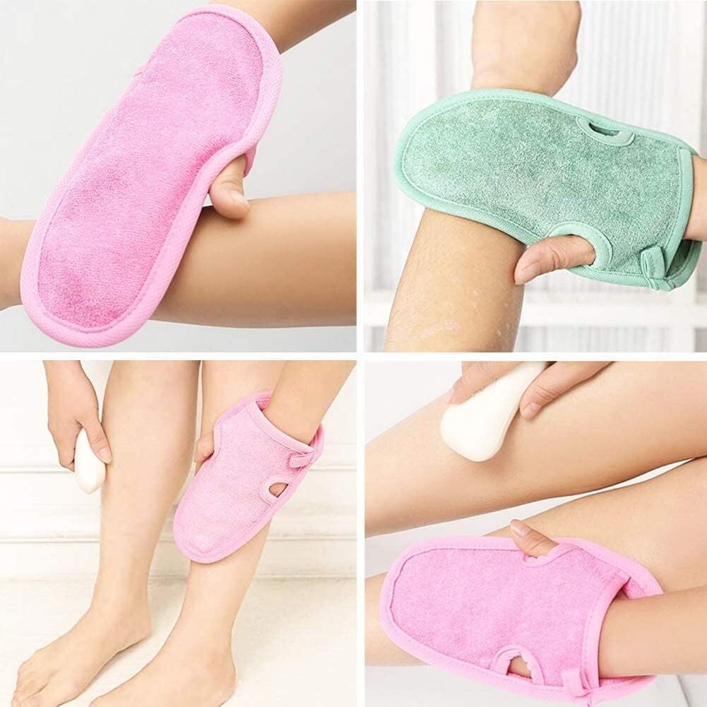 3PCS Adult Bathing Gloves Mitts Shower Bathroom Skin Face Body Color Random