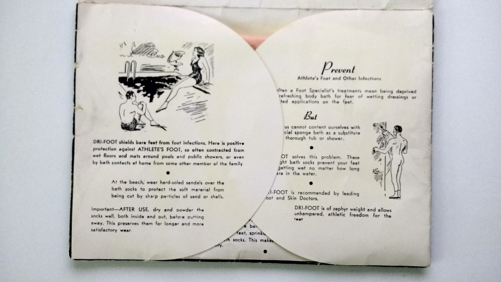RARE UNIQUE Vintage DRI-FOOT watertight bath sock in original advertising pack