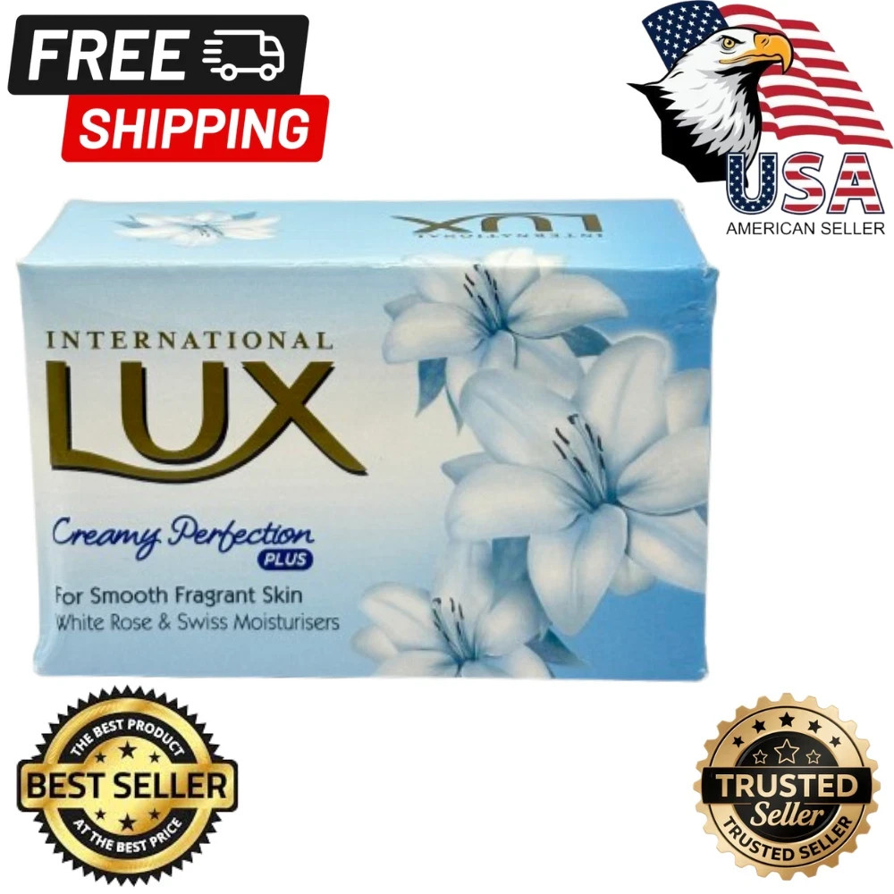 Lux Creamy Perfection Soap 125g x4 Swiss Moisturizer White Rose Scent USA SELLER