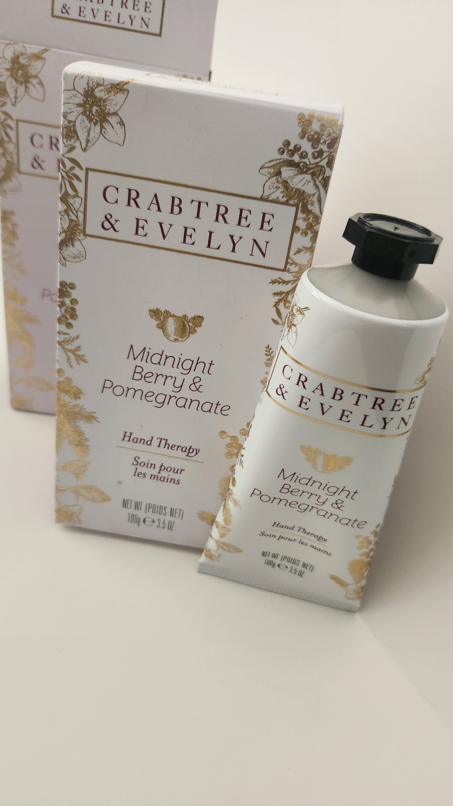 Lot Of 2 Crabtree & Evelyn Midnight Berry & Pomegranate Hand Therapy 3.5 NIB