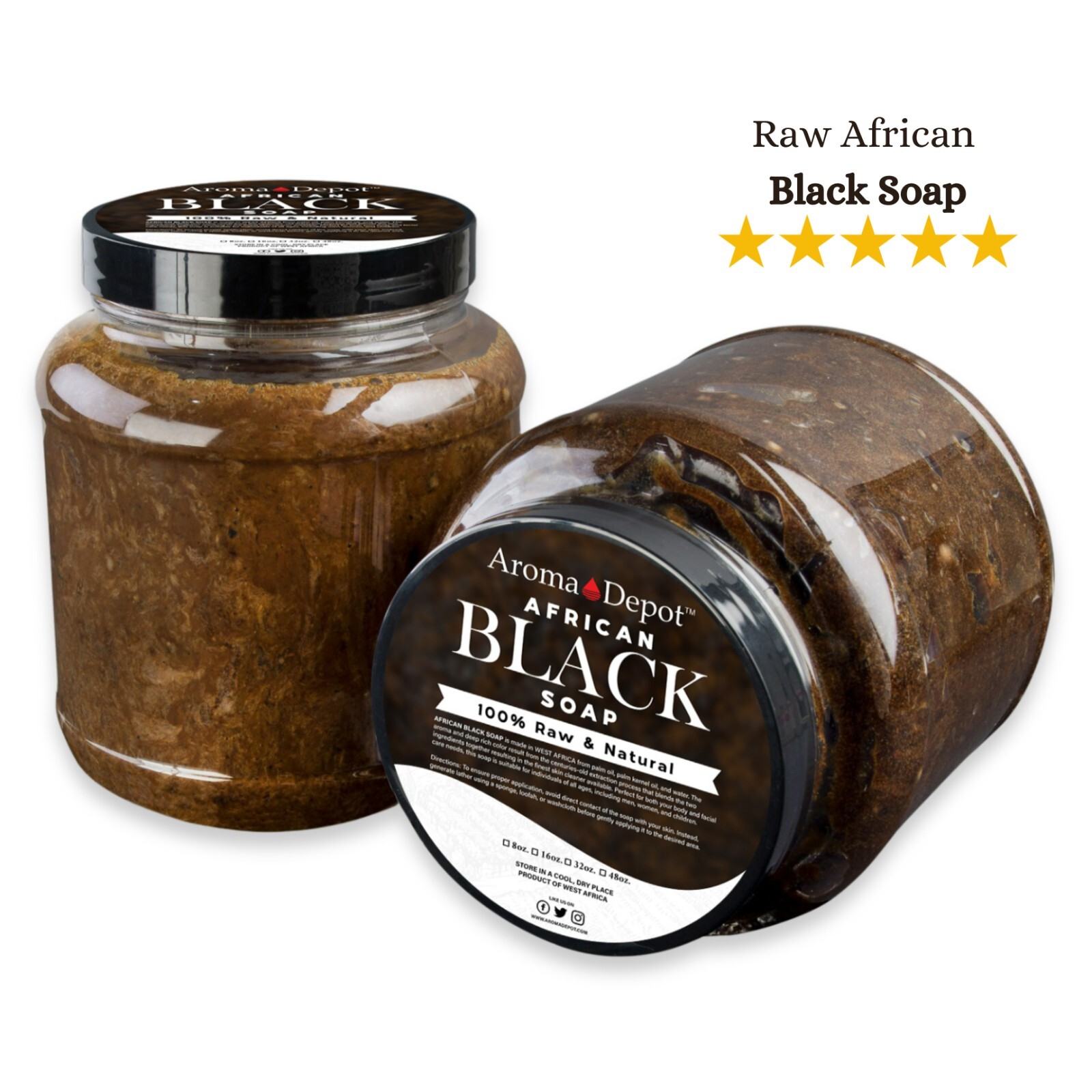 African Black Soap PASTE 3½ lbs. JAR made with Shea Butter 100% Pure Face Wash