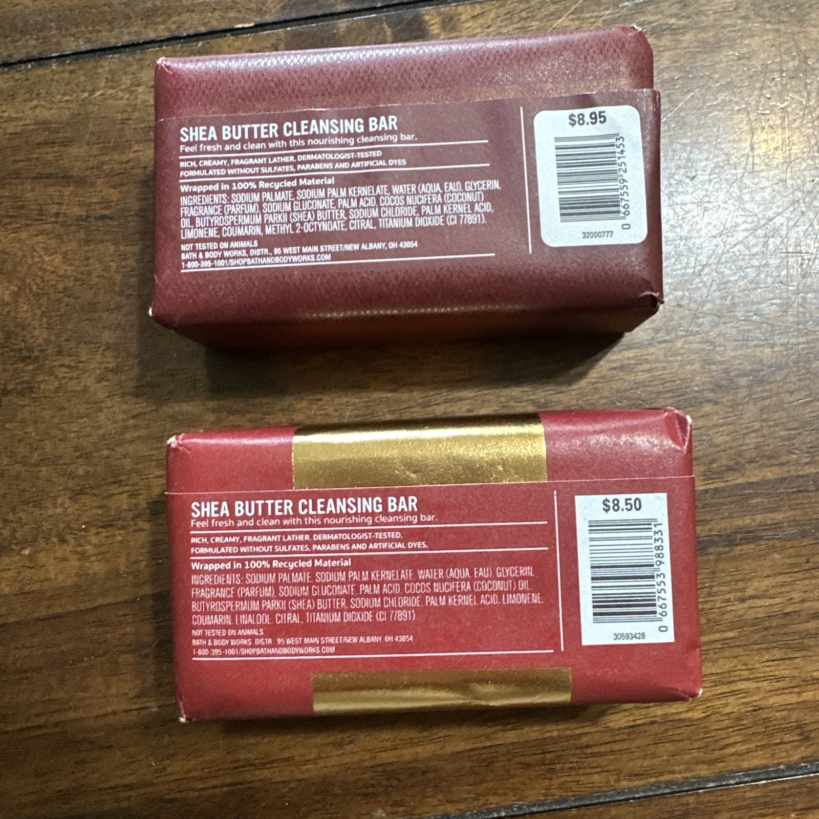 2 Bath & Body Works Bourbon Men’s Collection Shea Butter Cleansing Soap Bars