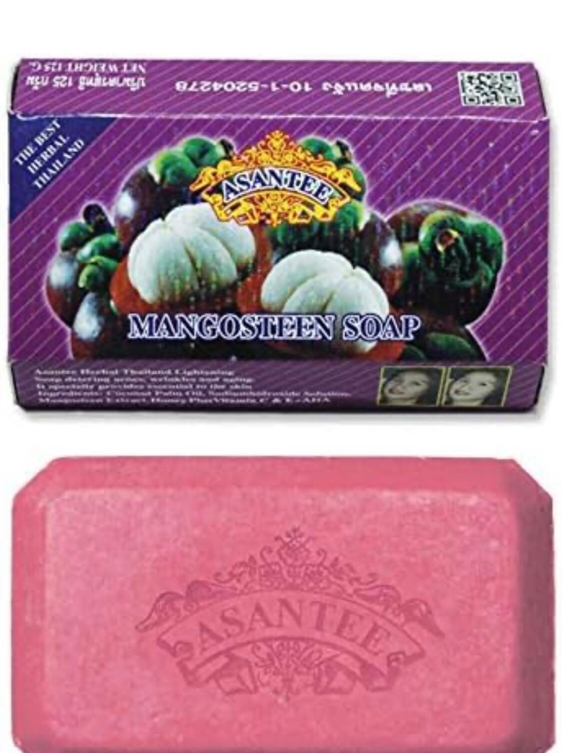 Asantee Mangosteen And Honey Plus AHA Collagen Herbal Soap 125 grams