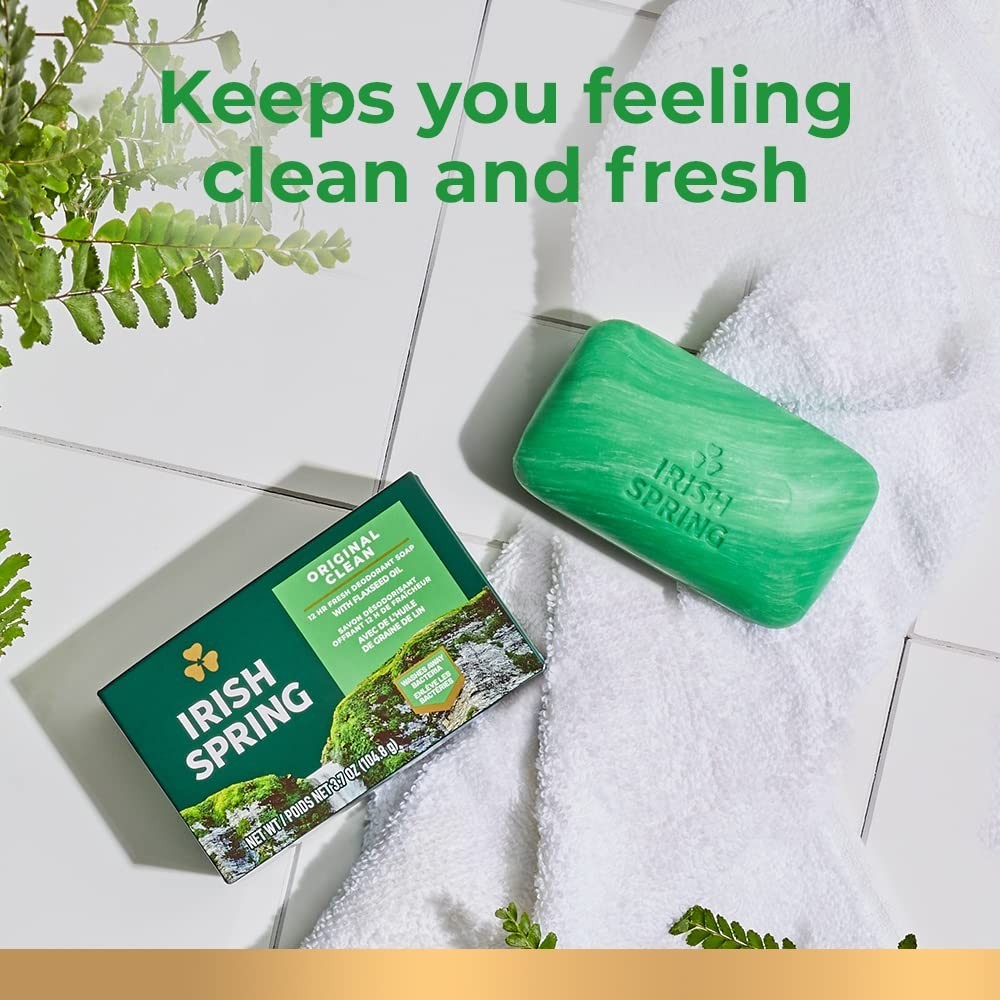 Irish Spring Bar Soap Original Clean for Men x [6 Pack], Mens Bar Soap, 3.7 Oz