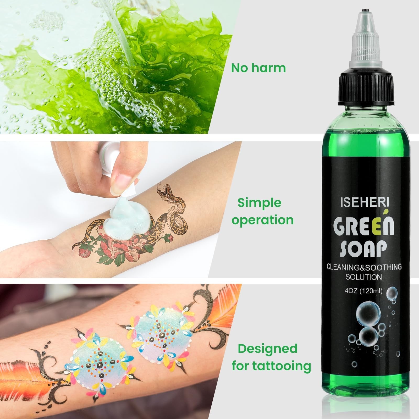 2PCS Ultra Concentrated Green Soap 4OZ Foaming Bottle – Tattoo & Piercing Suppli