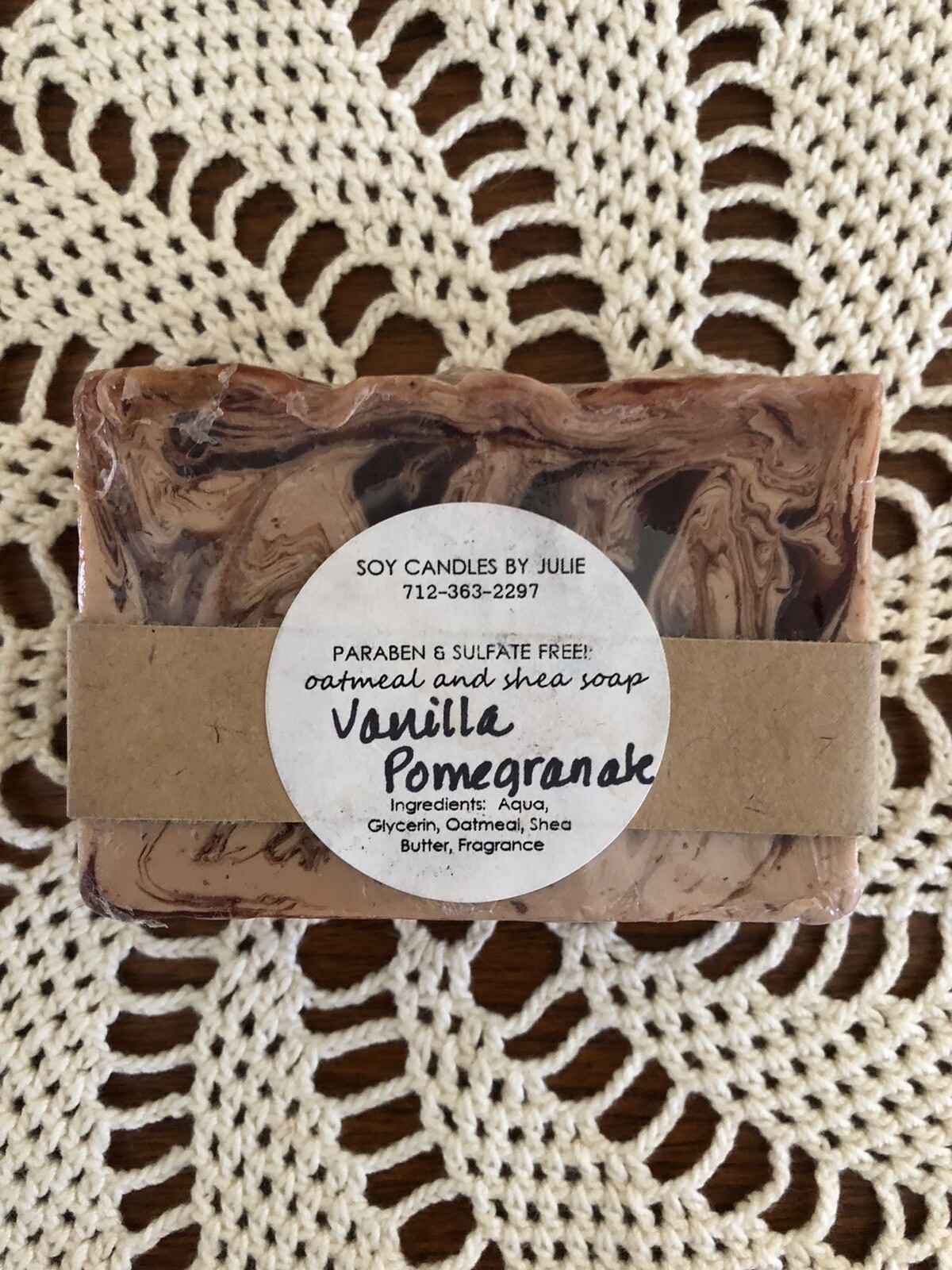 Vanilla & Pomegranate Scented Oatmeal & Shea Handmade Soap