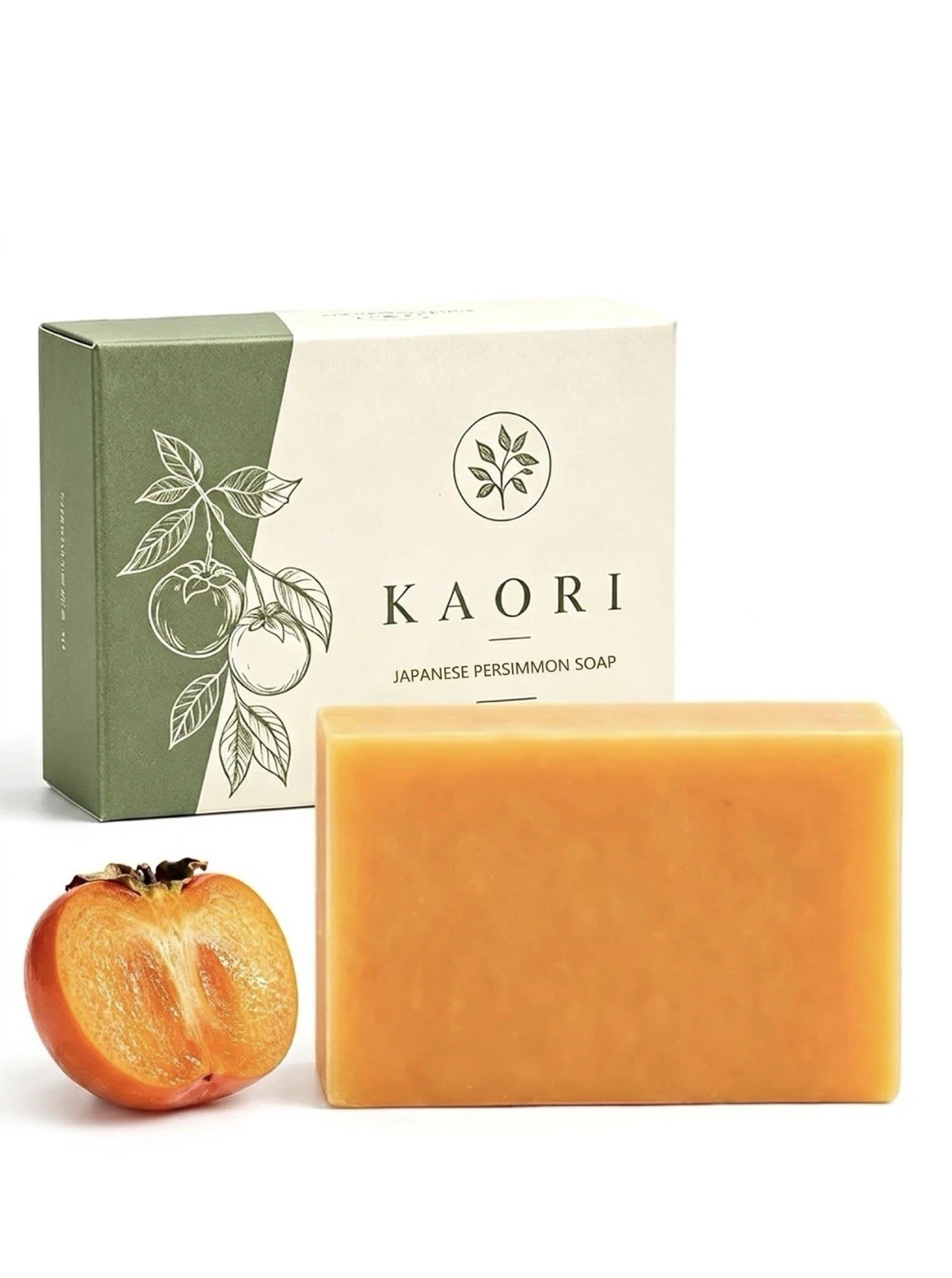 Kaori Deodorizing Persimmon Soap for Old People Smell, Moisturizing Mature Skin,