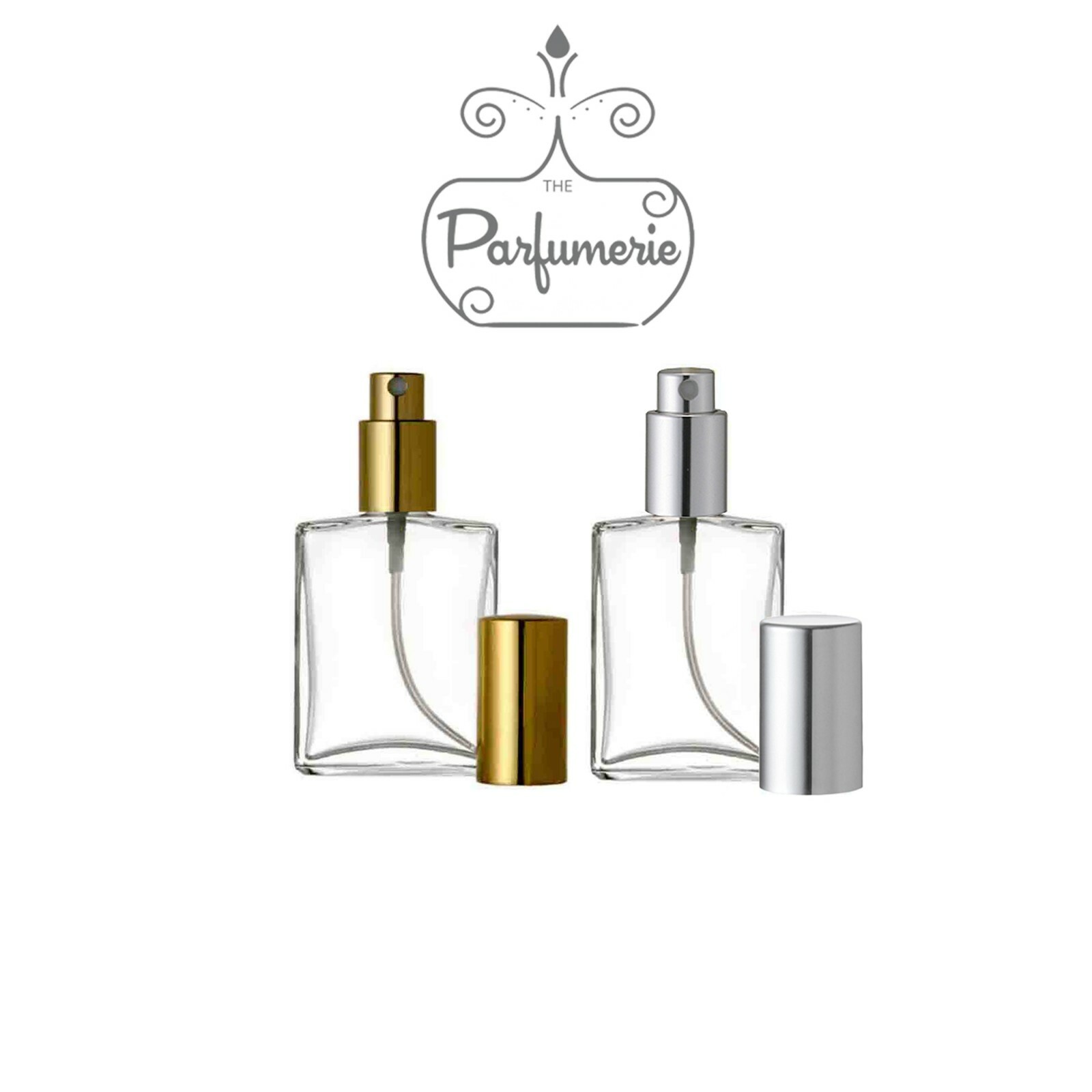 Perfume Spray Glass Atomizer 1 oz. (30 ml) 2 oz. (60 ml) Empty, Refillable, Flat