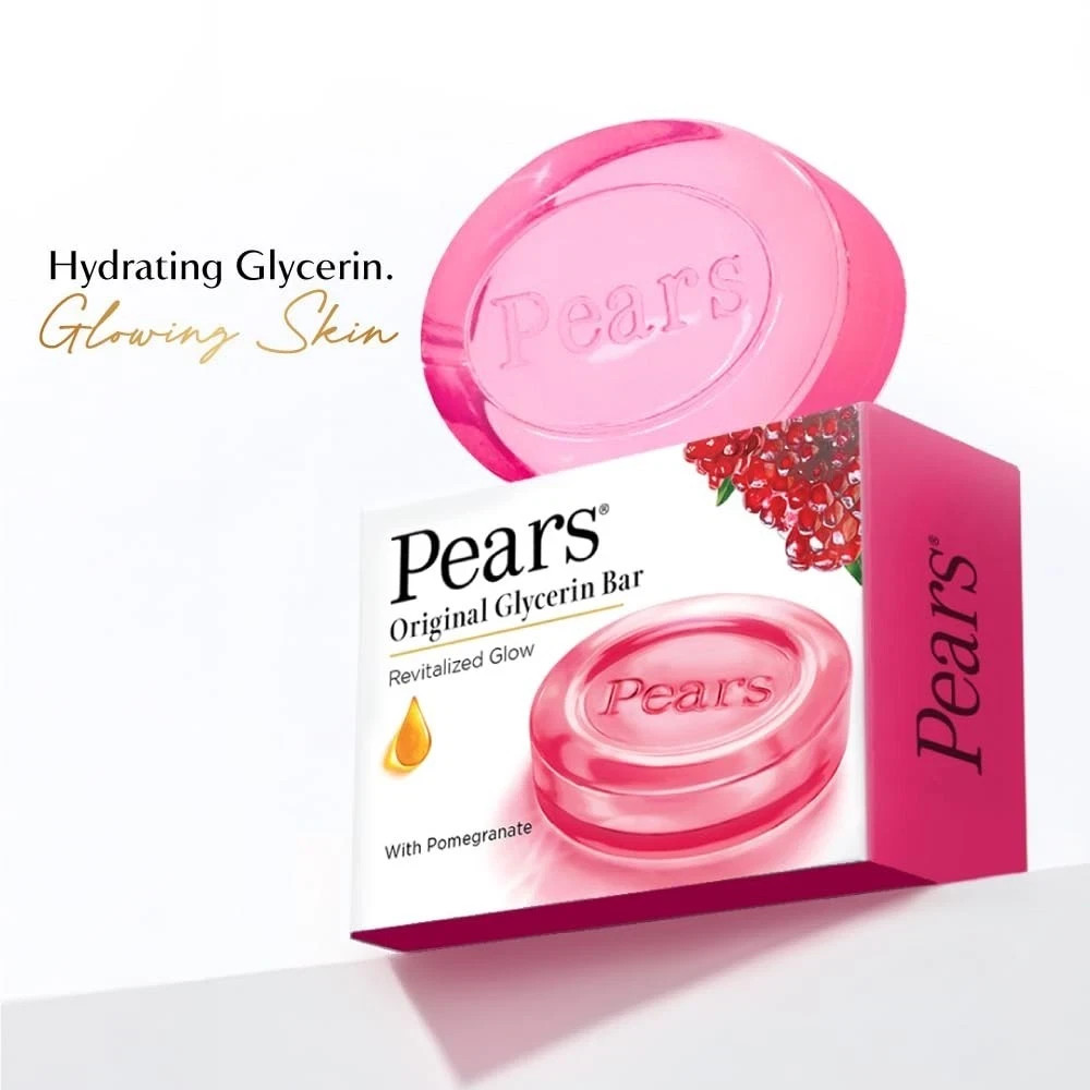 Pears Original Glycerin Soap Bar-Revitalized Glow|With 98%Pure Glycerin 125gm x4