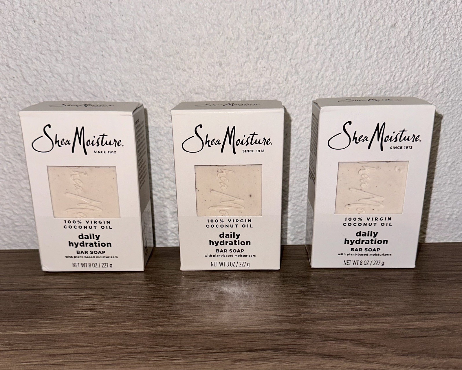 3 x Shea Moisture 100% Virgin Coconut Oil Daily Hydration Bar Soap 8 oz / 227 g